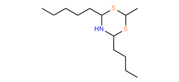 4-Butyl-2-mehyl-6-pentyl-1,3,5-dithiazine
