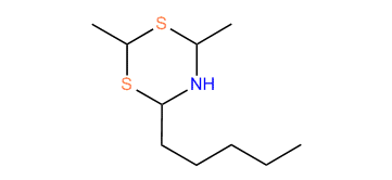 Perhydro-2,4-dimethyl-6-pentyl-1,3,5-dithiazine