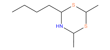 Perhydro-6-butyl-2,4-dimethyl-1,3,5-dithiazine